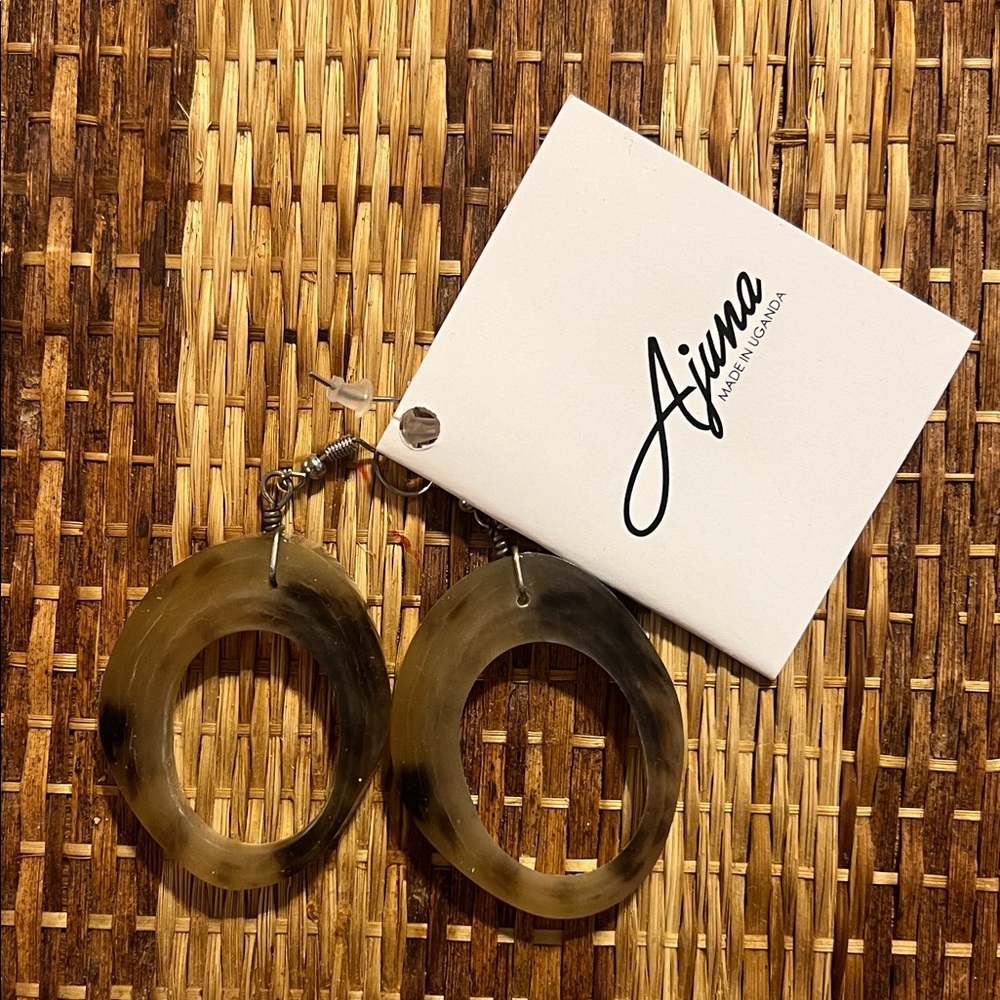 Ajuna Oval Cow Horn Earrings